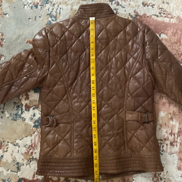 Eddie Bauer Brown Quilted Leather Jacket - Picture 12 of 17
